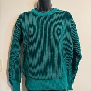 Teal Ribbed Men's or Women’s Vintage Sweater